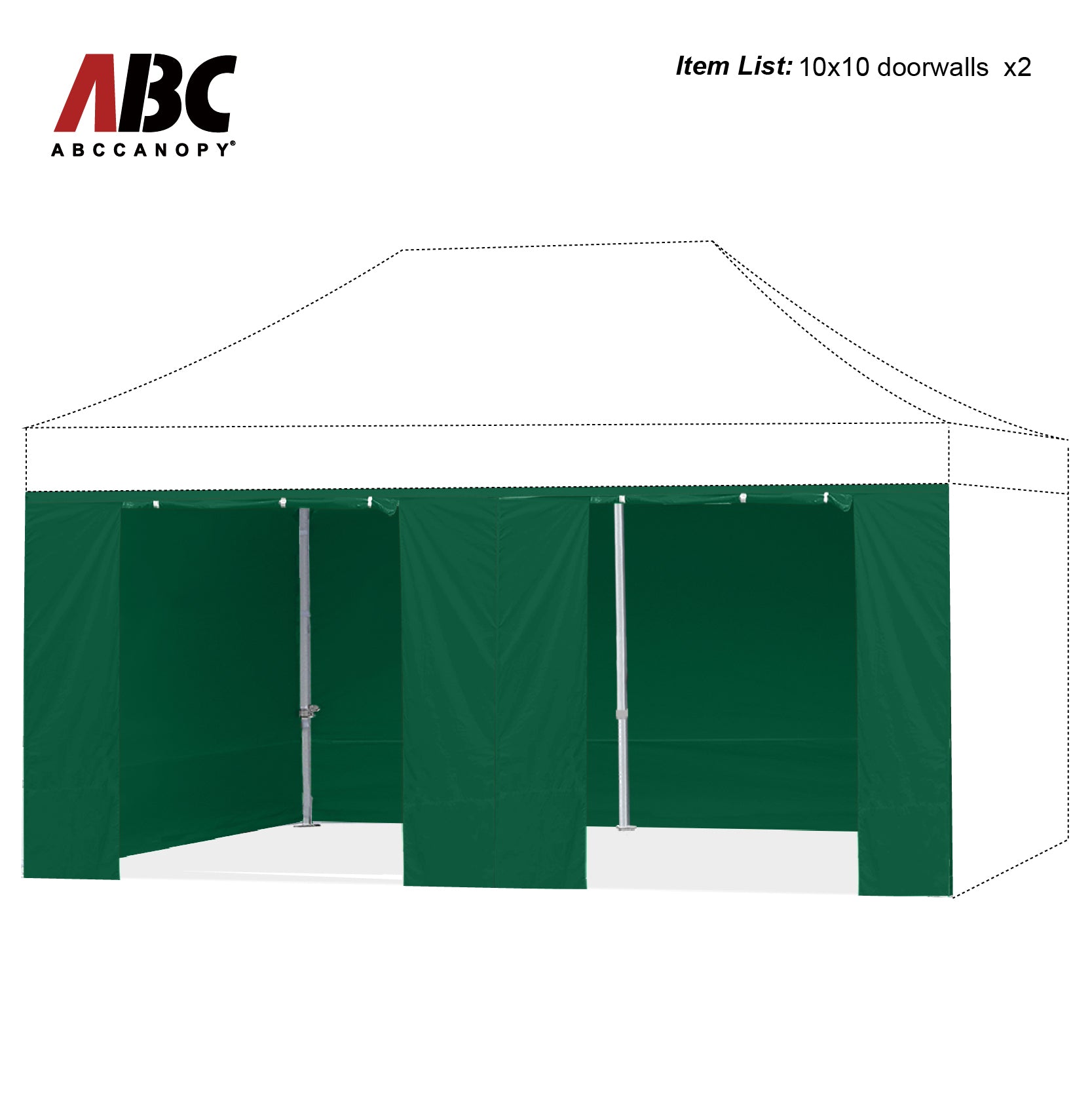 ABCCANOPY Canopy Accessories Door Wall for 8x8, 10x10, 10x15, 10x20  (Overseas)