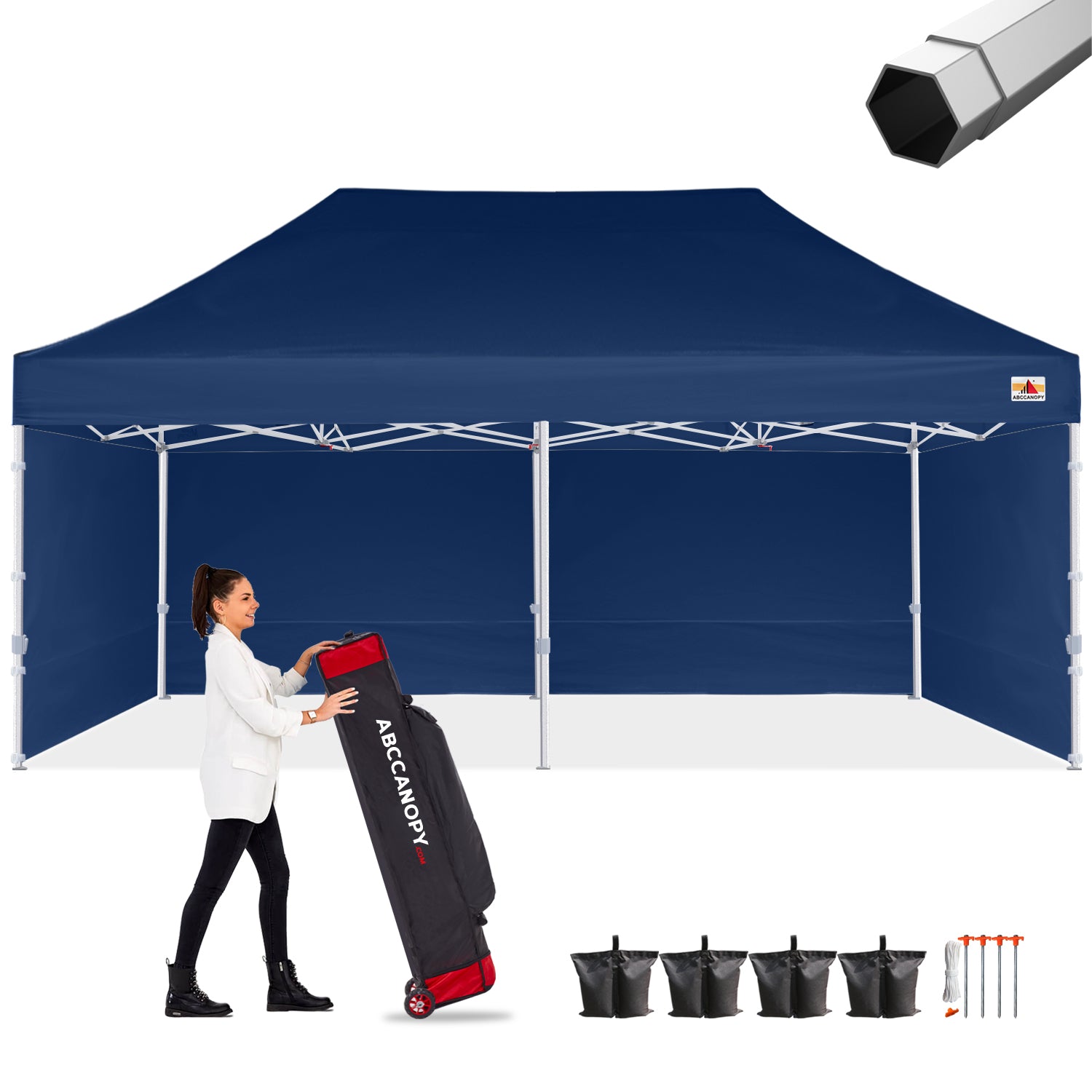 ABCCANOPY S1 Nova Base™-Frame Heavy Duty Pop Up Canopy Tent with Sidewalls 4-Pack