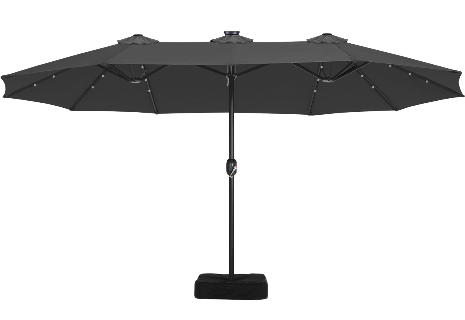 cheap black patio umbrellas ABCCANOPY 15FT Double Sided Pool Umbrella with Base, Outdoor Porch Umbrella for Poolside, Lawn, Backyard (Green)