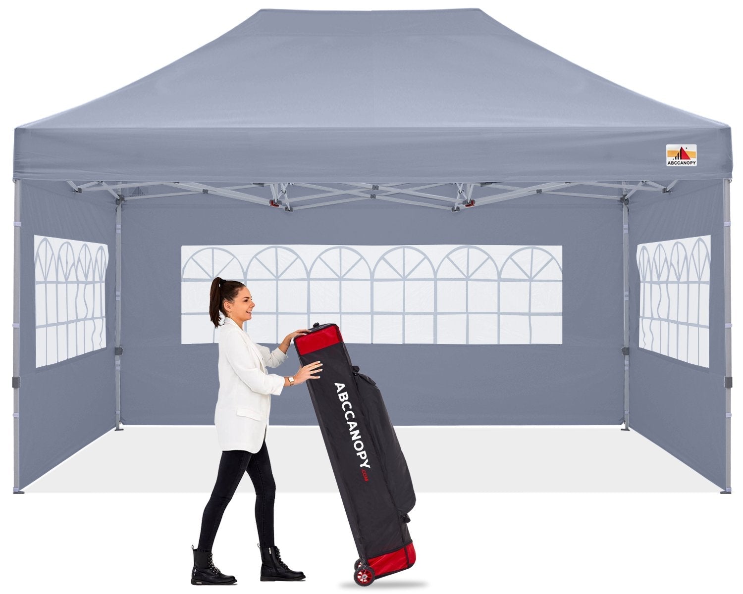 ABCCANOPY S1 Nova Base™-Lite Commercial Pop Up Canopy Tent with Window Sidewalls 4-Pack