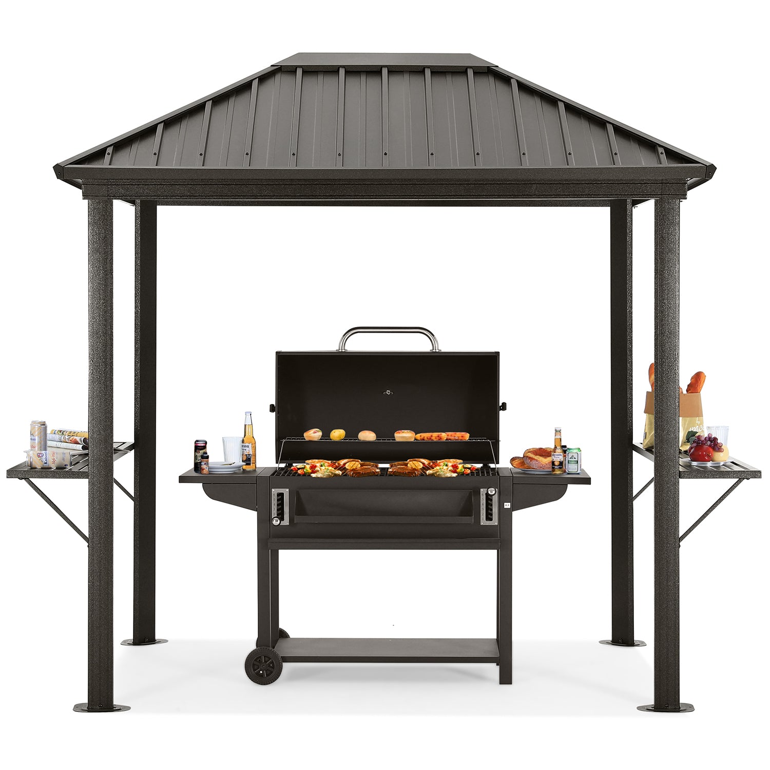 ABCCANOPY 6x8 Hardtop Grill Gazebo Outdoor Permanent BBQ Gazebo