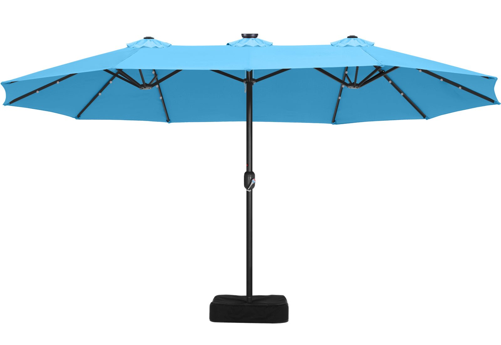abccanopy solar umbrellas patio umbrella ABCCANOPY 15FT Double Sided Pool Umbrella with Base, Outdoor Porch Umbrella for Poolside, Lawn, Backyard (Green)