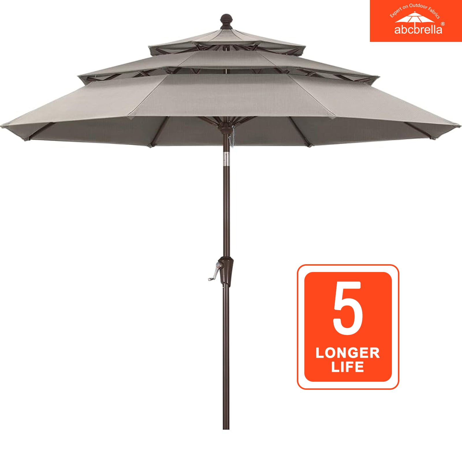 ABCCANOPY 9FT 3 Tiers Patio Umbrella 8 Ribs OLEFIN 5-Year No Fading