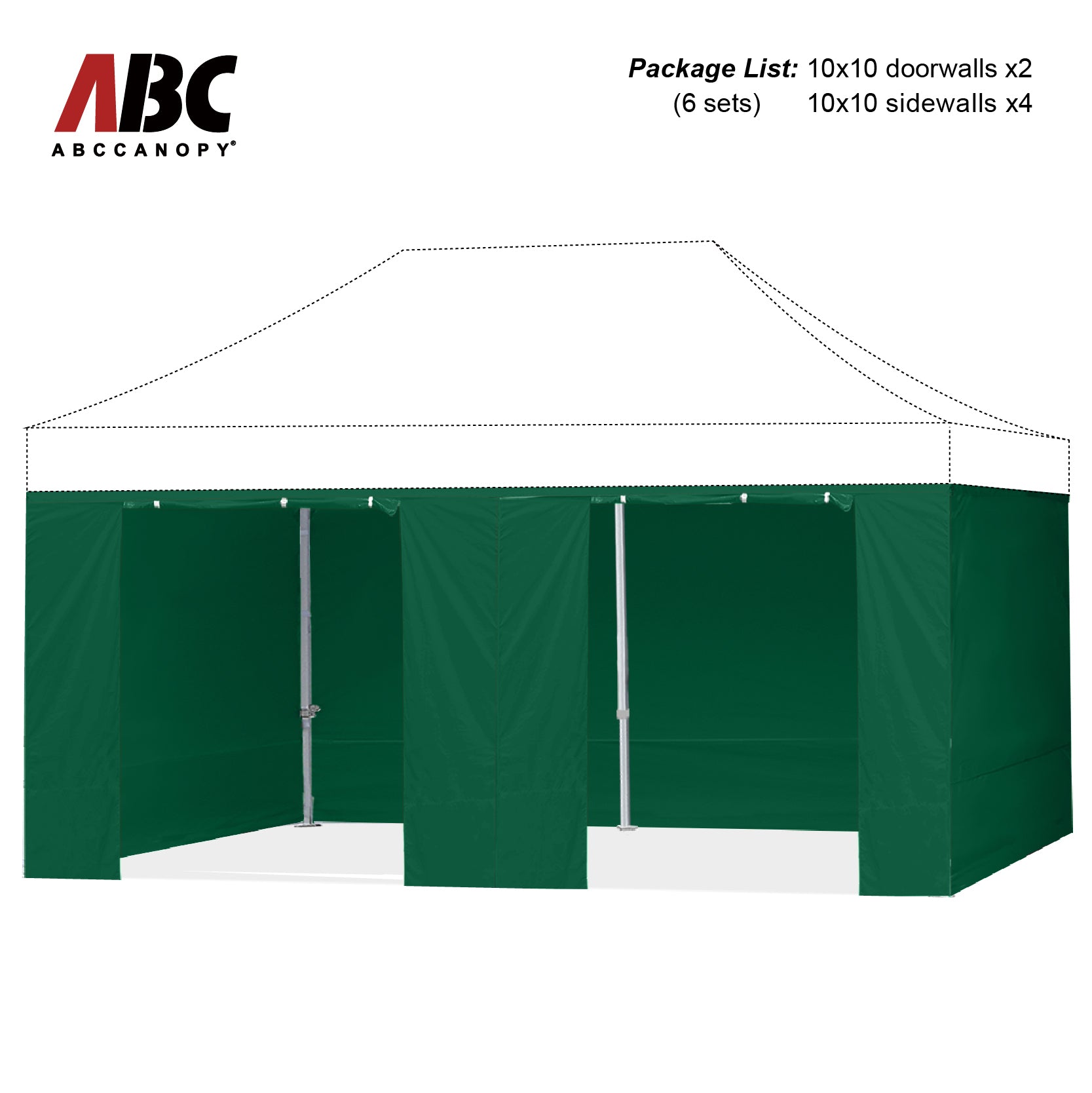 ABCCANOPY Horizontal Velcro Sidewall for 10x10/10x15/10x20 Canopy (Overseas)