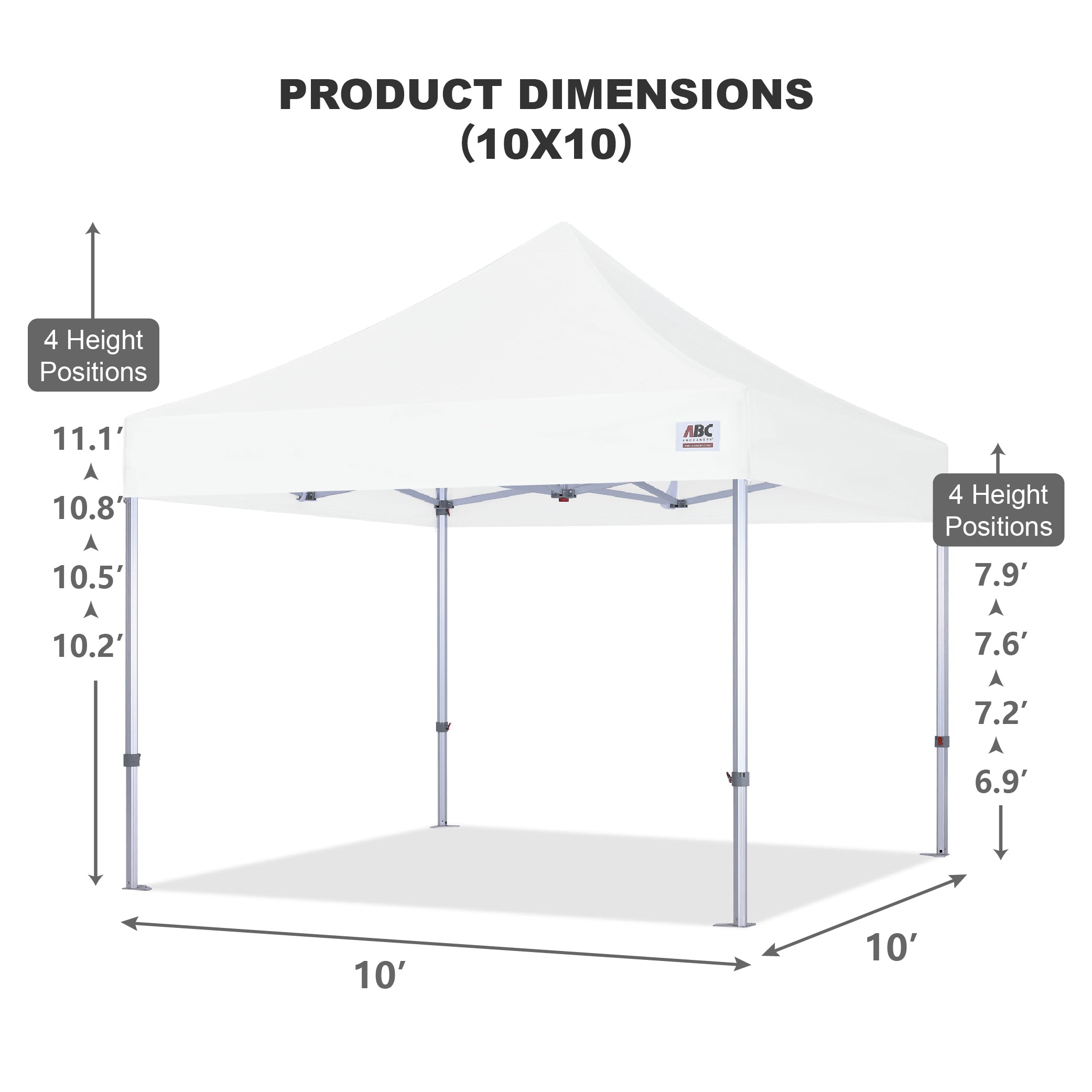 S3 BenchMark Brio® - Fort Aluminum Canopy Tent Vinyl Canopy