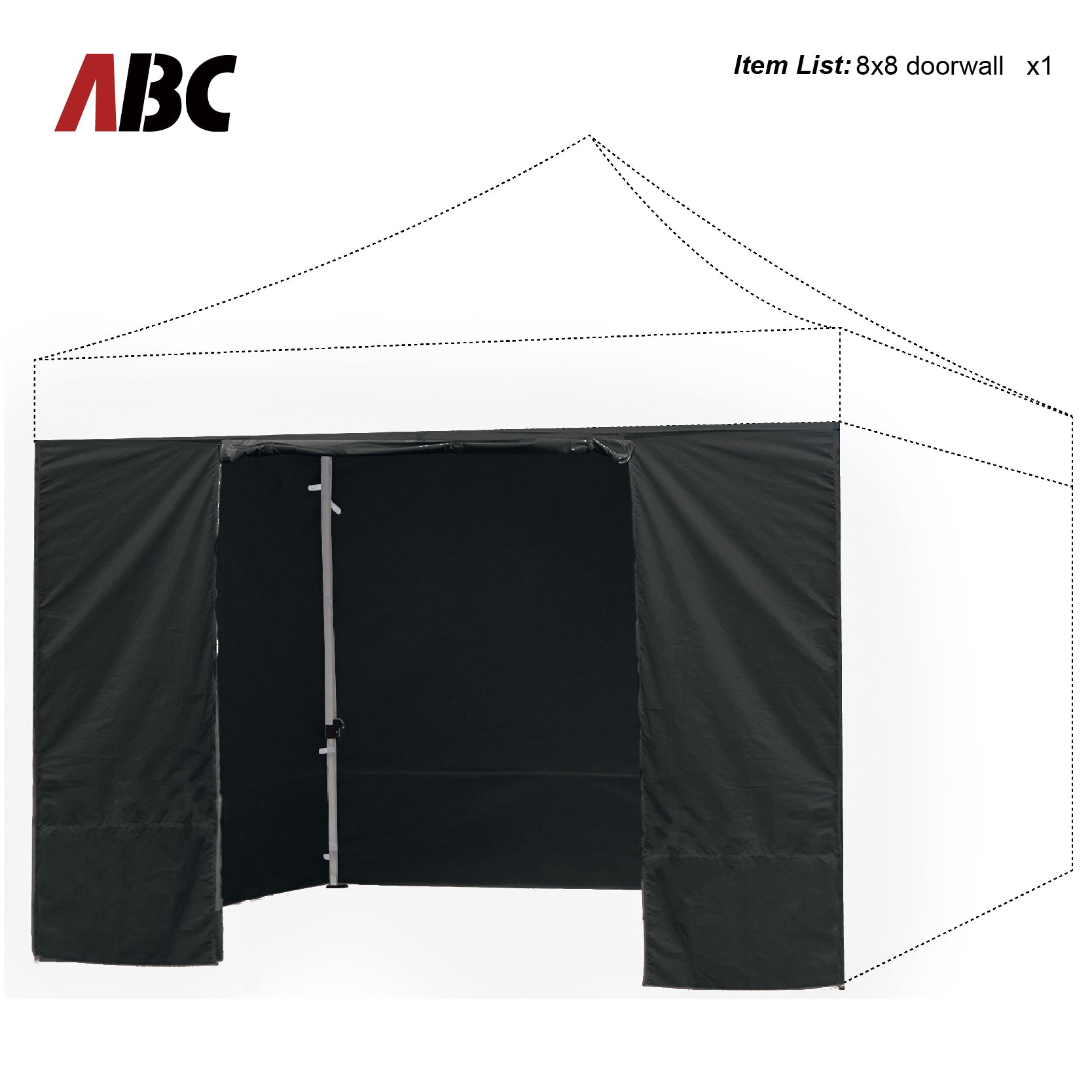 ABCCANOPY Canopy Accessories Door Wall for 8x8, 10x10, 10x15, 10x20  (Overseas)
