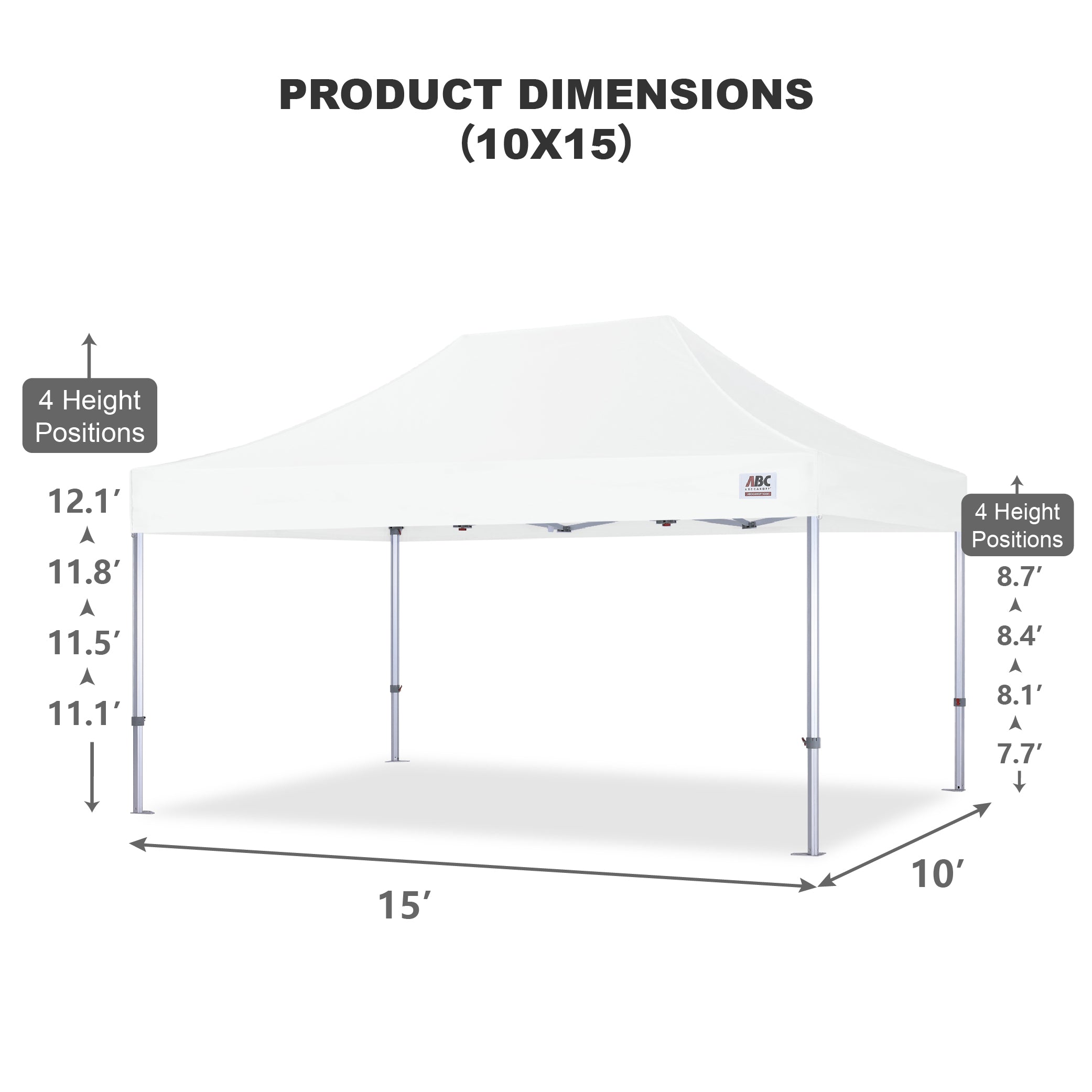 S3 BenchMark Brio® - Fort Aluminum Canopy Tent Vinyl Canopy