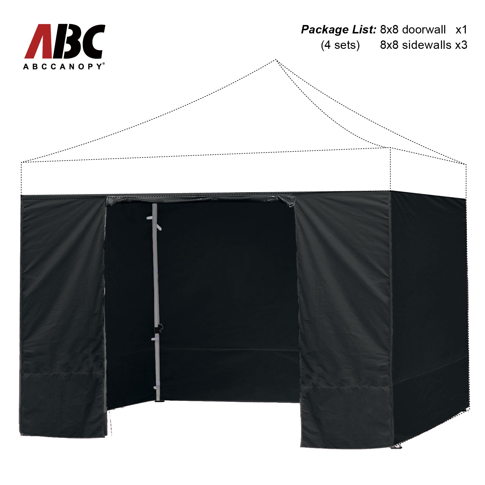 ABCCANOPY Canopy Accessories Door Wall for 8x8, 10x10, 10x15, 10x20  (Overseas)