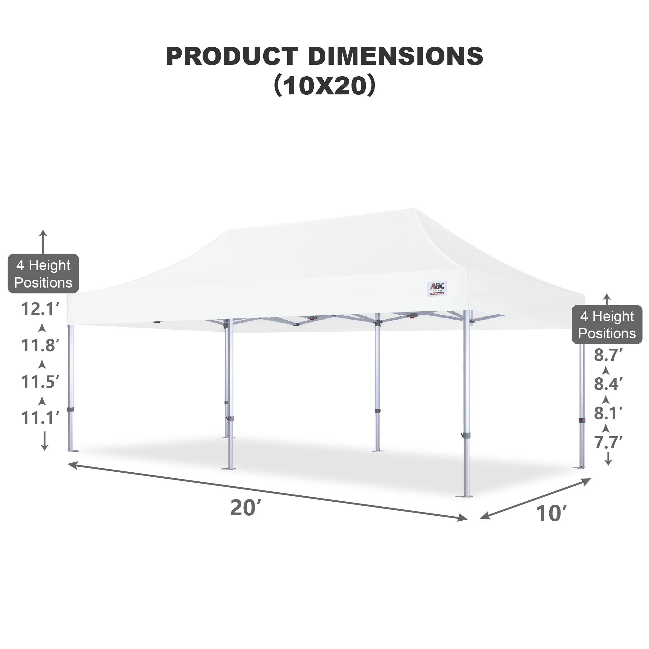 S3 BenchMark Brio® - Fort Aluminum Canopy Tent Vinyl Canopy