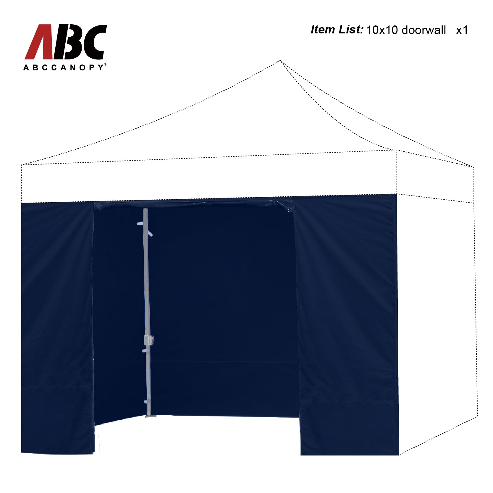 ABCCANOPY Canopy Accessories Door Wall for 8x8, 10x10, 10x15, 10x20  (Overseas)