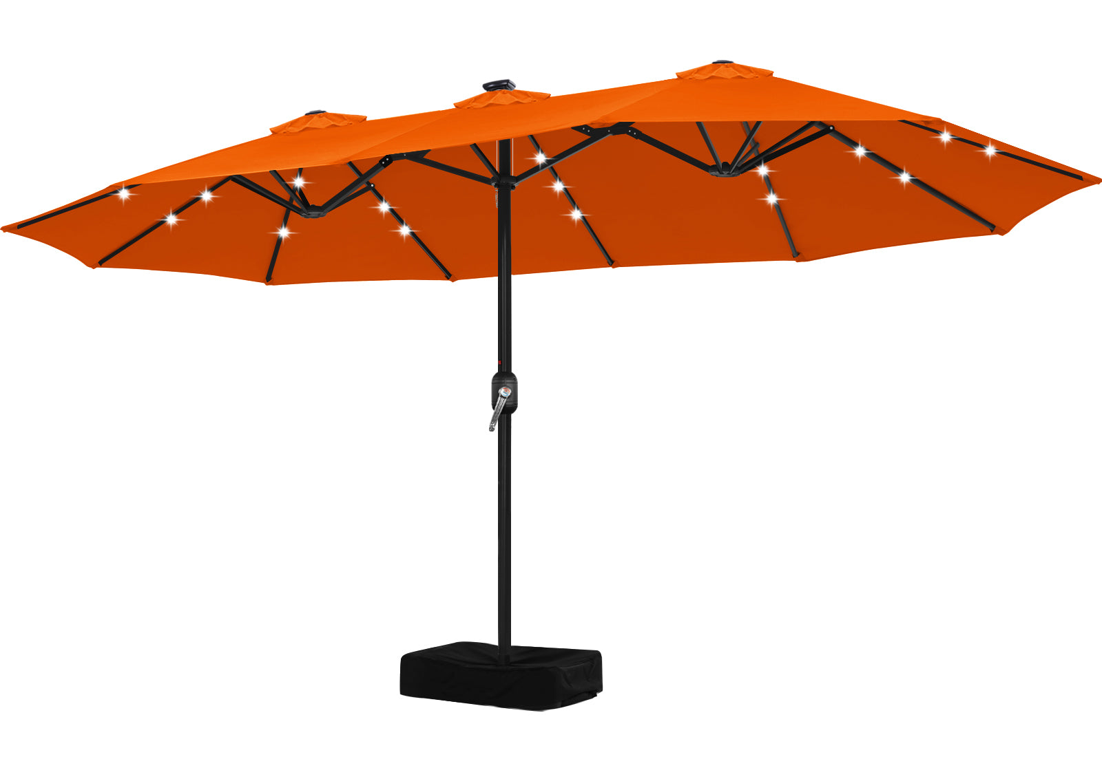 ABCCANOPY 15FT Double Sided Pool Umbrella with Base, Outdoor Porch Umbrella for Poolside, Lawn, Backyard (Green)