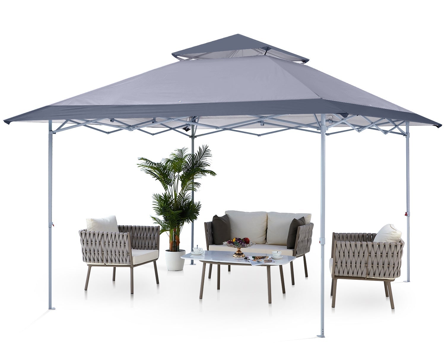 canopy tent patio ABCCANOPY Outdoor Easy Set-up Portable Canopy Tent 13x13 With Vented Top White