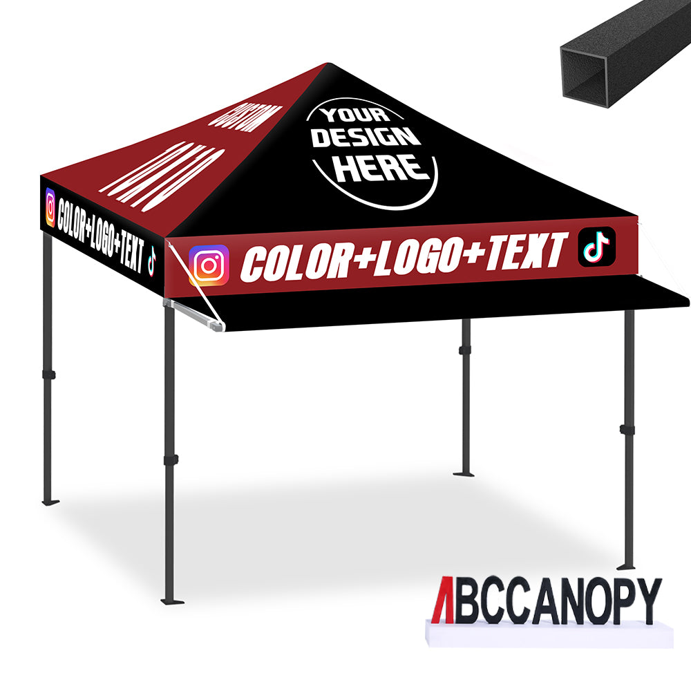 ABCCANOPY 10x10 Custom Pop Up Canopy Tent with Awning & Sidewalls (S1 Nova Base™-Lite)