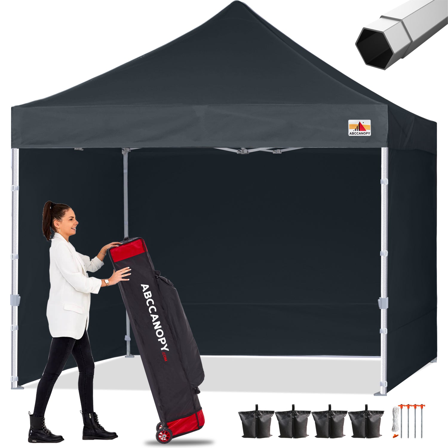 ABCCANOPY S1 Nova Base™-Frame Heavy Duty Pop Up Canopy Tent with Sidewalls 4-Pack