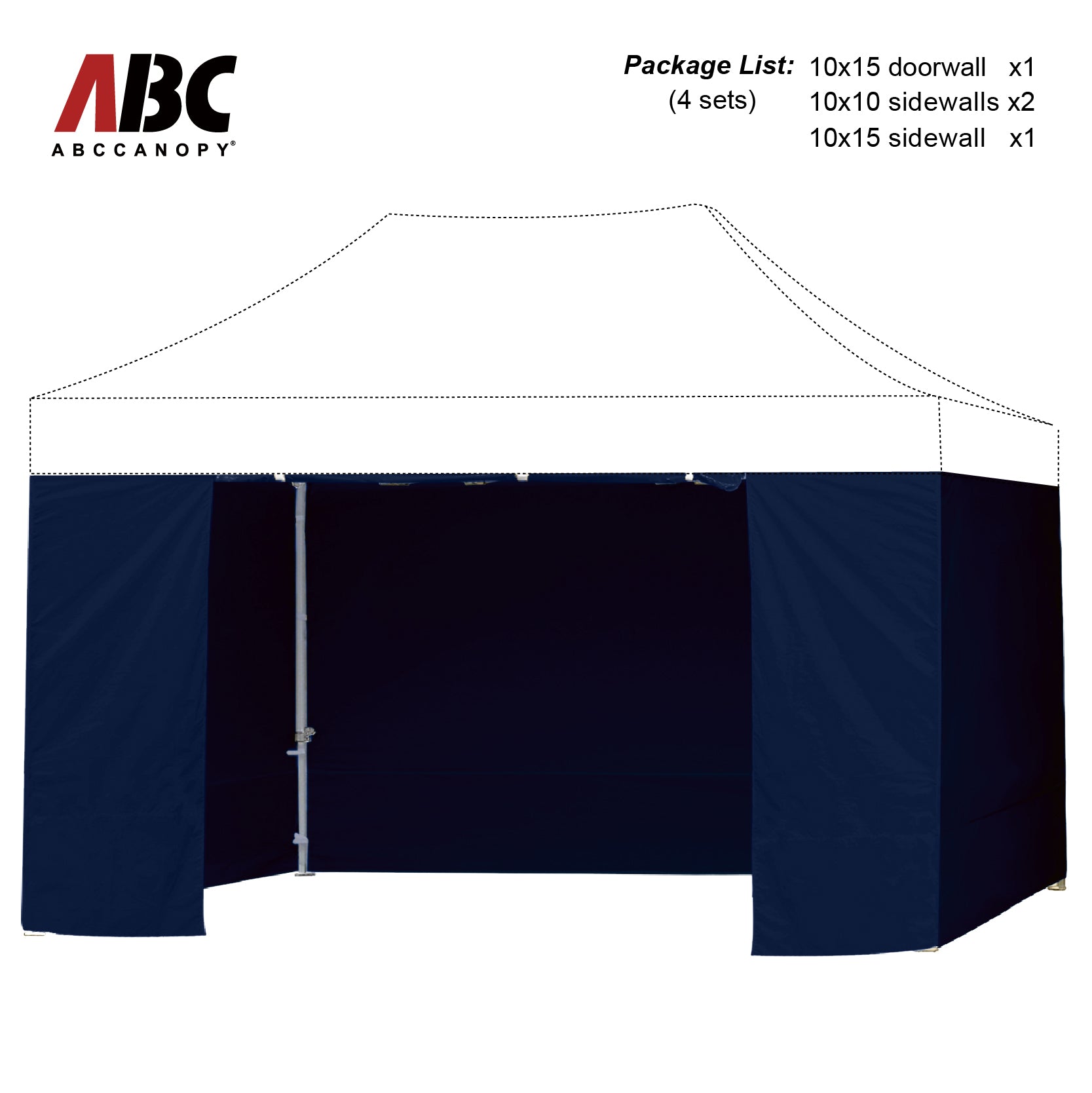 ABCCANOPY Horizontal Velcro Sidewall for 10x10/10x15/10x20 Canopy (Overseas)