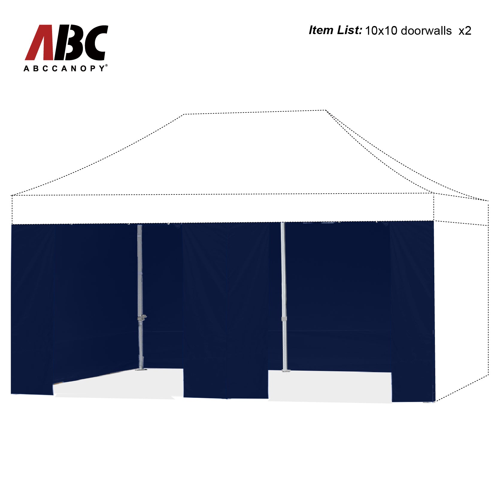 ABCCANOPY Canopy Accessories Door Wall for 8x8, 10x10, 10x15, 10x20  (Overseas)
