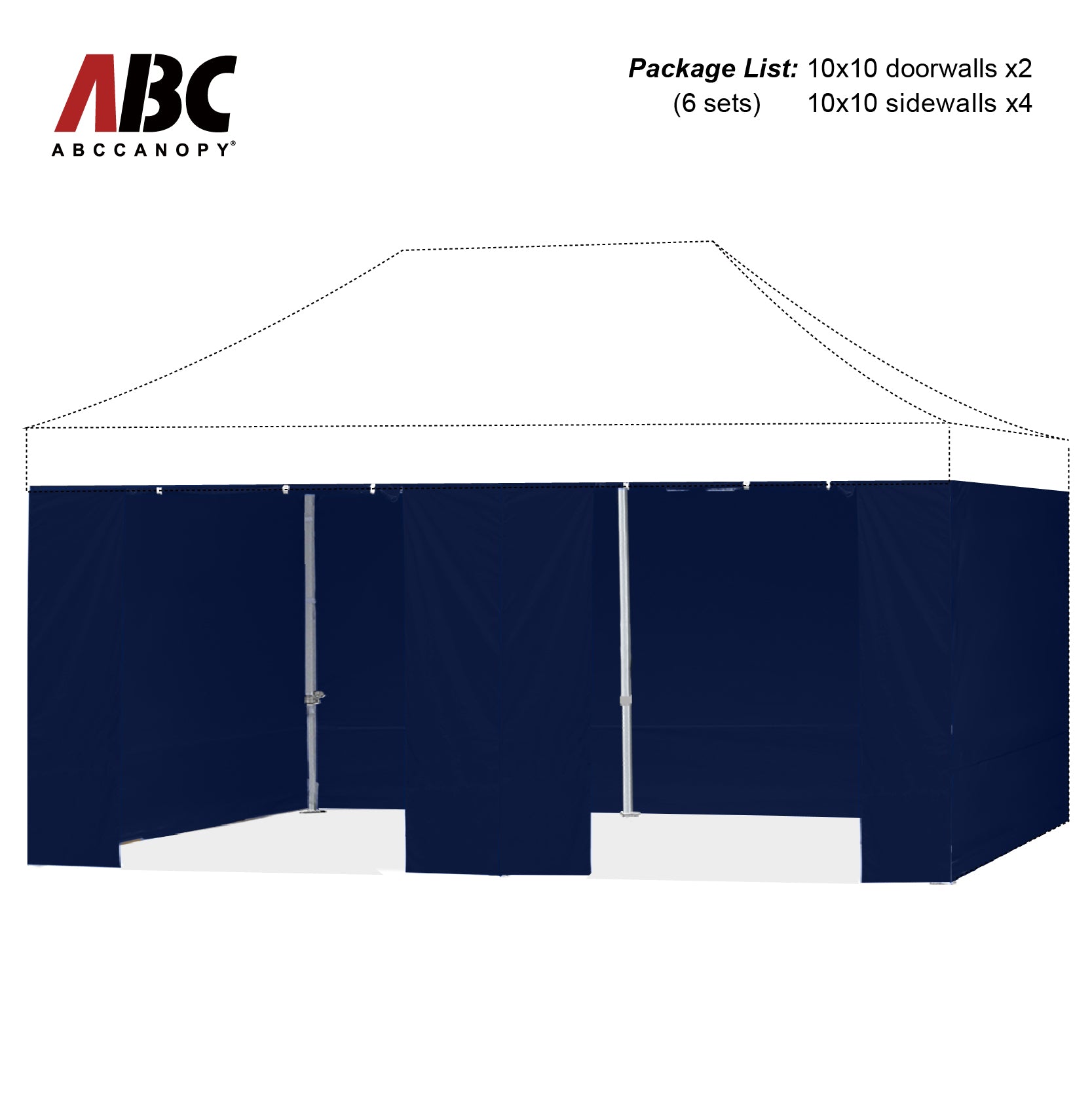 ABCCANOPY Horizontal Velcro Sidewall for 10x10/10x15/10x20 Canopy (Overseas)