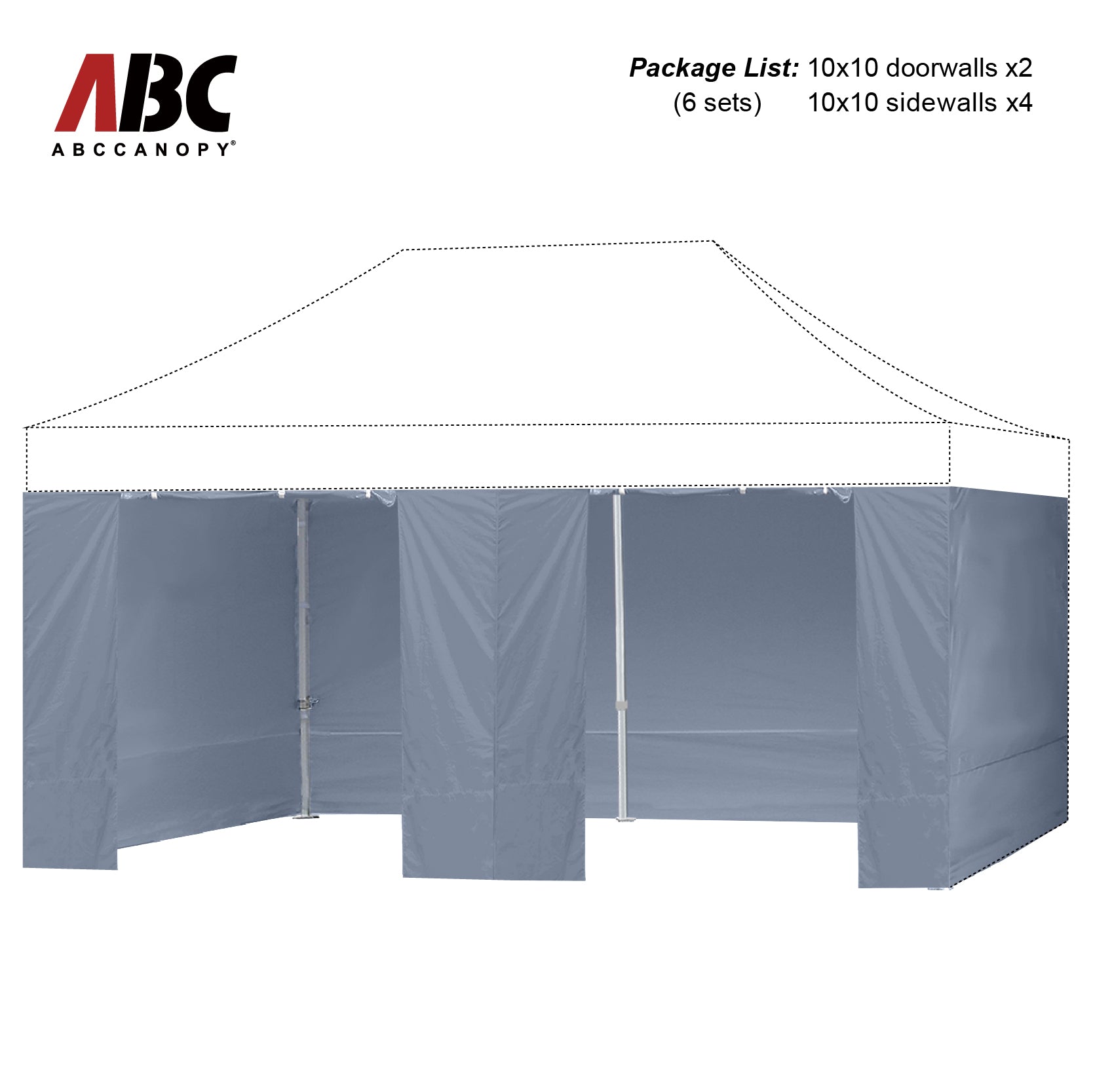 ABCCANOPY Horizontal Velcro Sidewall for 10x10/10x15/10x20 Canopy (Overseas)