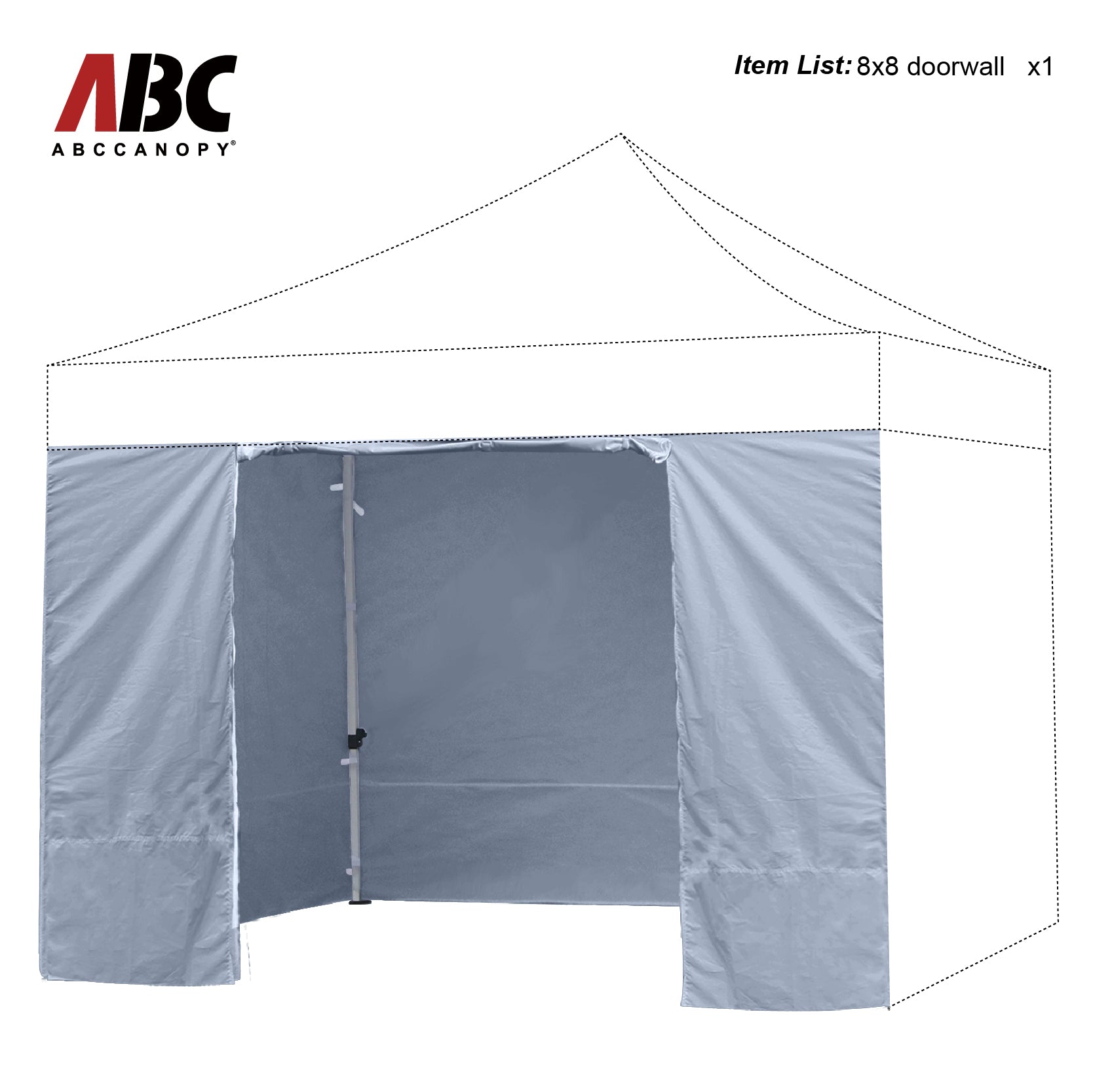 ABCCANOPY Canopy Accessories Door Wall for 8x8, 10x10, 10x15, 10x20  (Overseas)