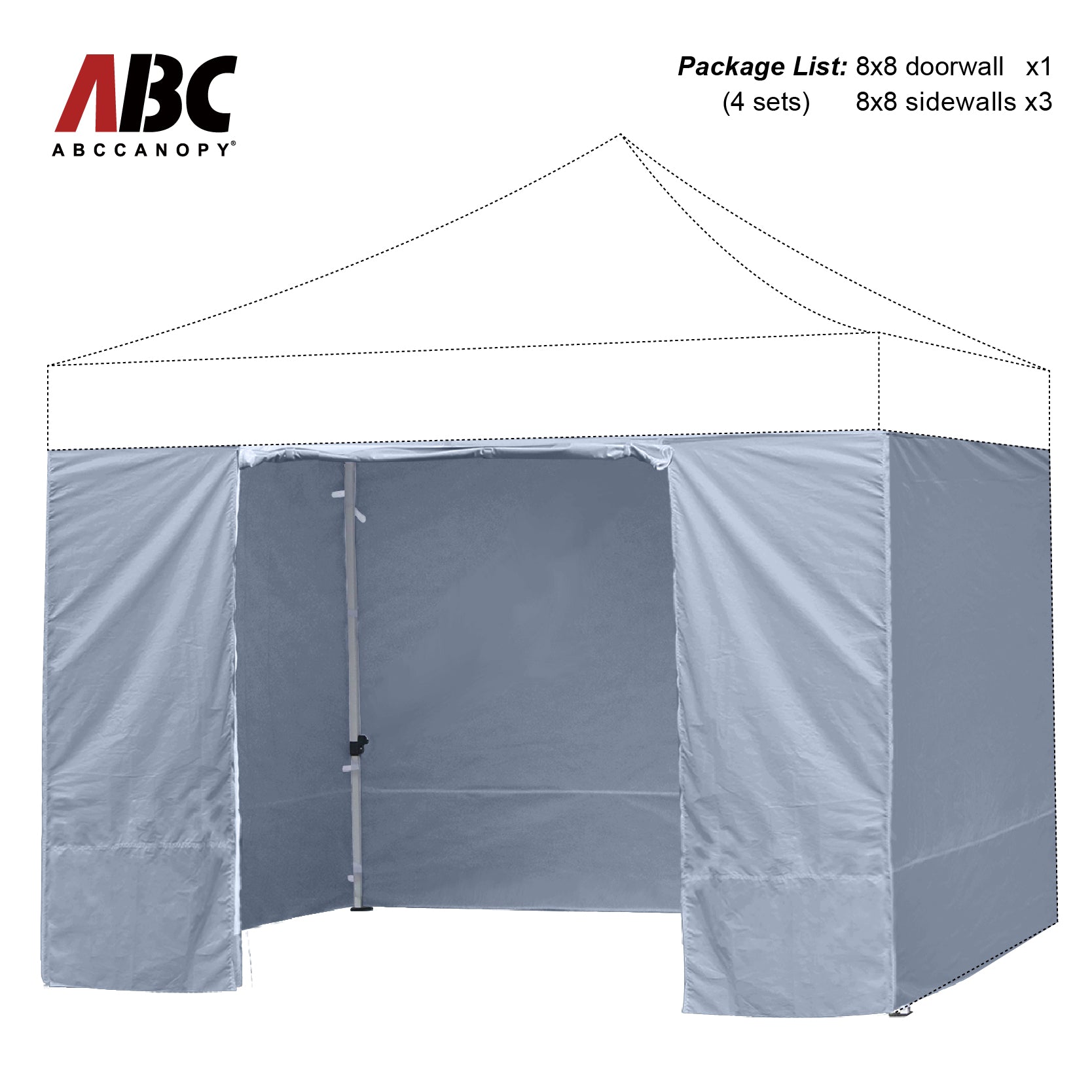ABCCANOPY Canopy Accessories Door Wall for 8x8, 10x10, 10x15, 10x20  (Overseas)