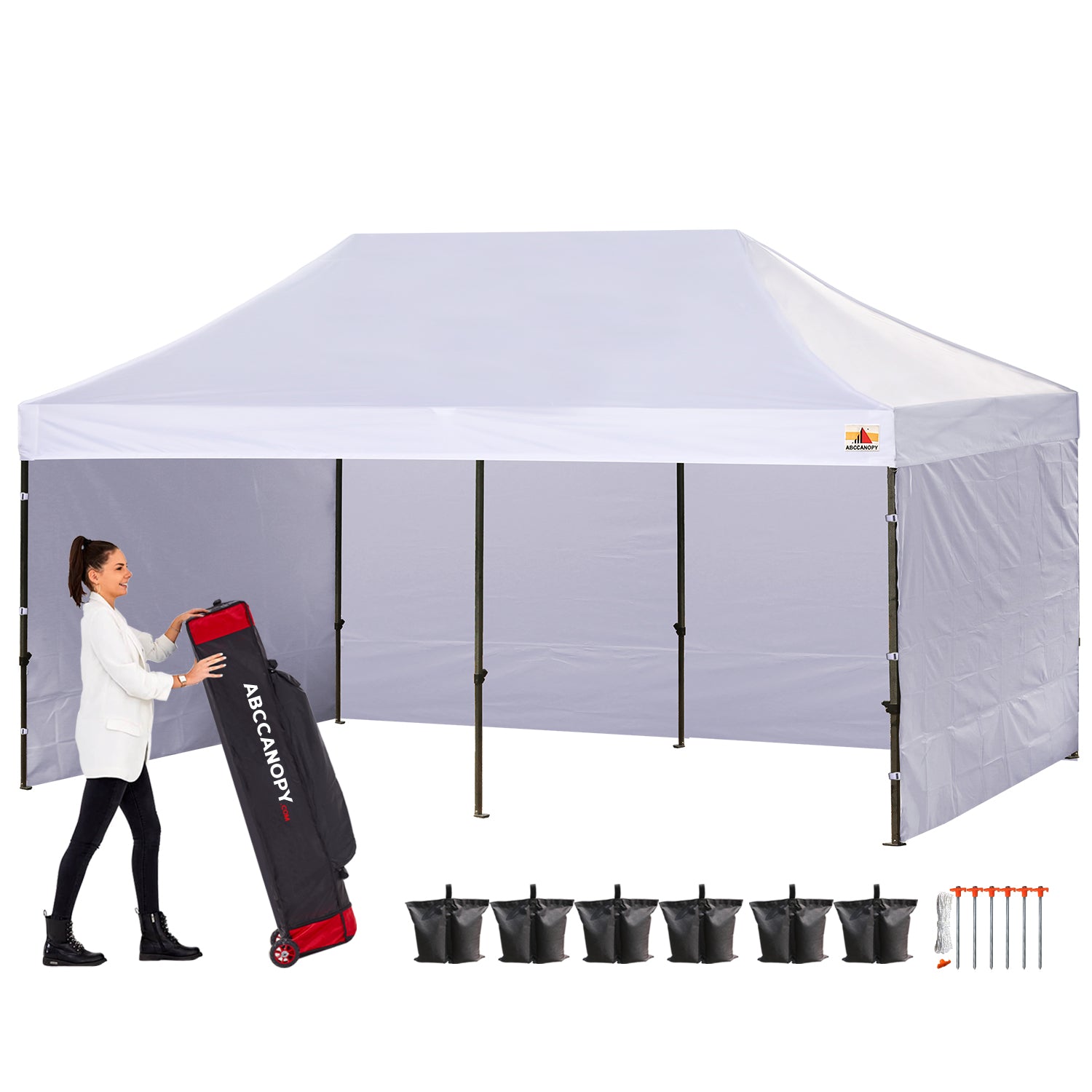 ABCCANOPY S1 Nova Base™-Lite Commercial Pop Up Canopy Tent with Sidewalls 4-Pack