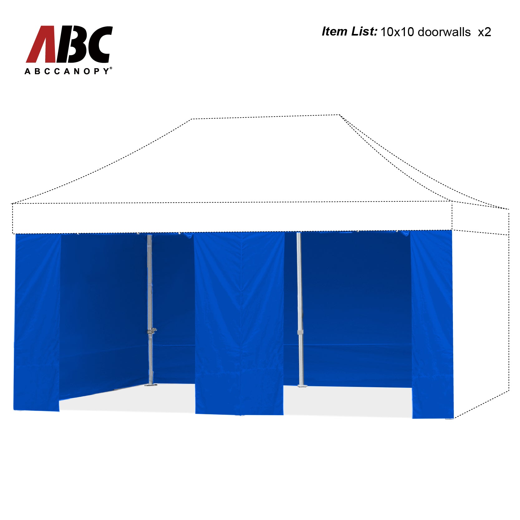 ABCCANOPY Canopy Accessories Door Wall for 8x8, 10x10, 10x15, 10x20  (Overseas)