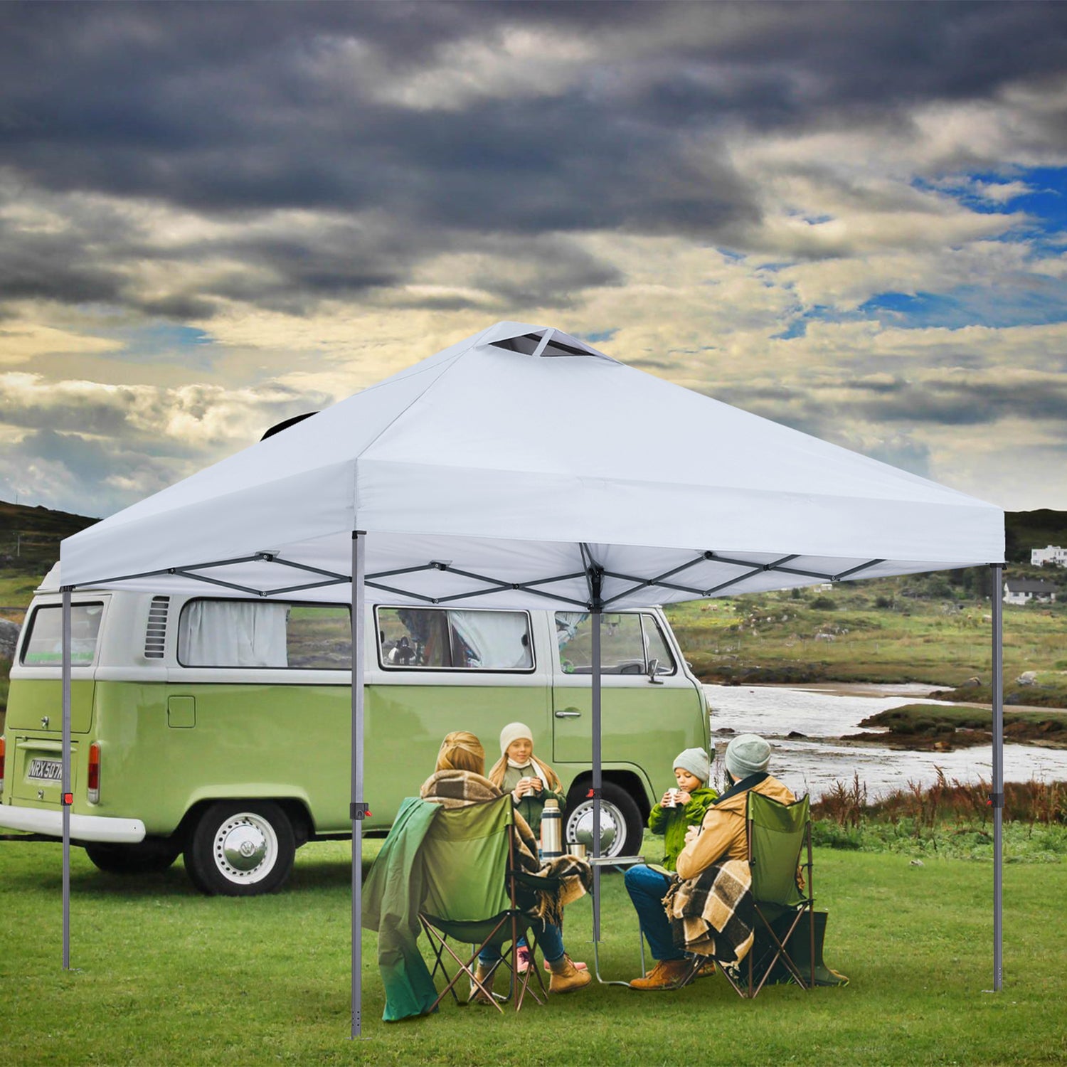 ABCCANOPY 10x10 Replacement Canopy Top Cover with Air Vent White