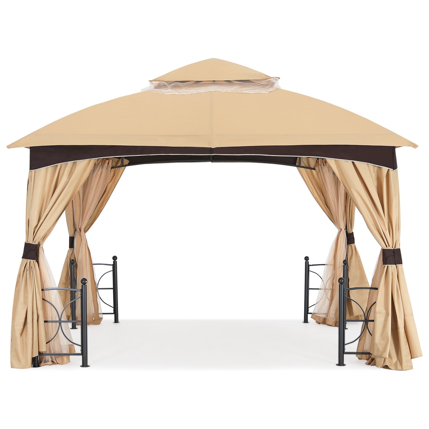 ABCCANOPY Outdoor Patio Gazebo with Stable Metal Frame and Netting Walls 10x12