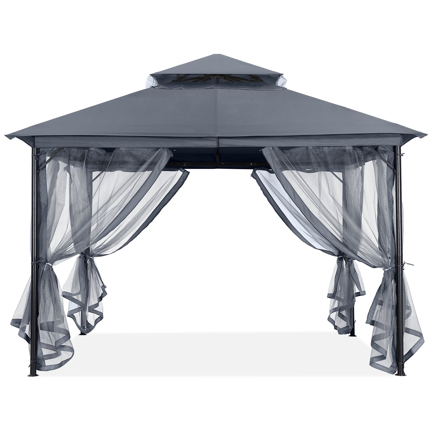 ABCCANOPY Outdoor Patio Gazebo Double Roof Canopy with Mosquito Netting - 11x11, 11x13