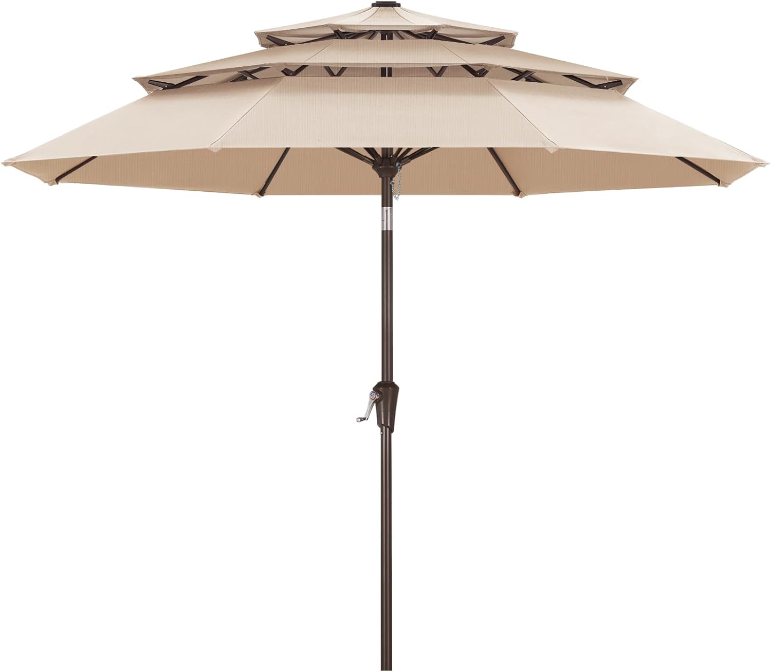 ABCCANOPY 9FT 3 Tiers Patio Umbrella 8 Ribs OLEFIN 5-Year No Fading