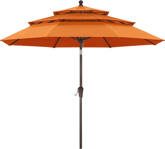 9ft patio umbrella orange Replacement Canopy 6 Rib Easily adjust the shade angle by turning the crank 9ft Custom Patio Umbrella Printed