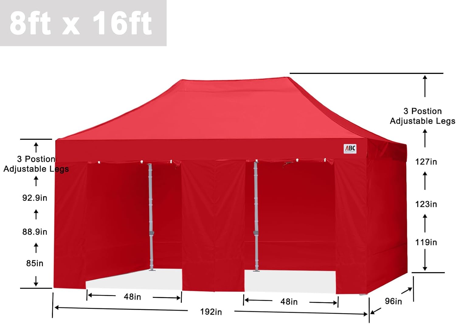 S1 Nova Base® - Lite Pop Up Canopy Tent with Sidewalls 8x8/8x12/8x16