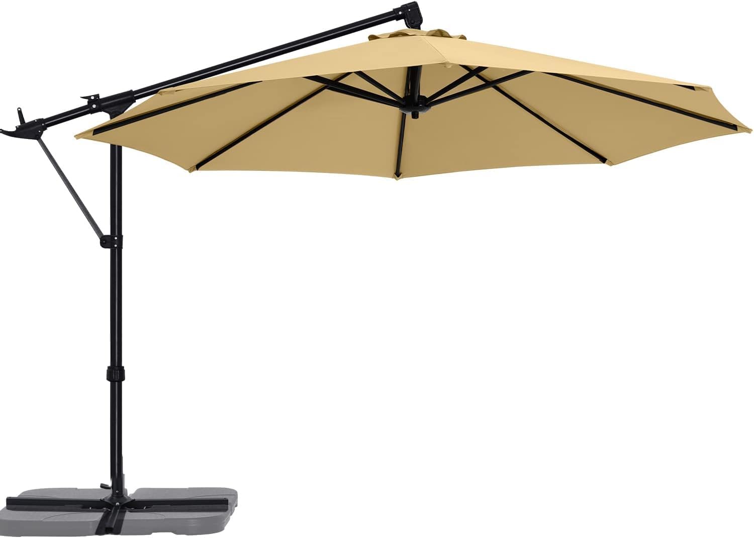 le papillon 10 ft cantilever umbrella outdoor offset patio ABCCANOPY Cantilever Umbrella Offset Hanging Patio Umbrella 10FT Khaki