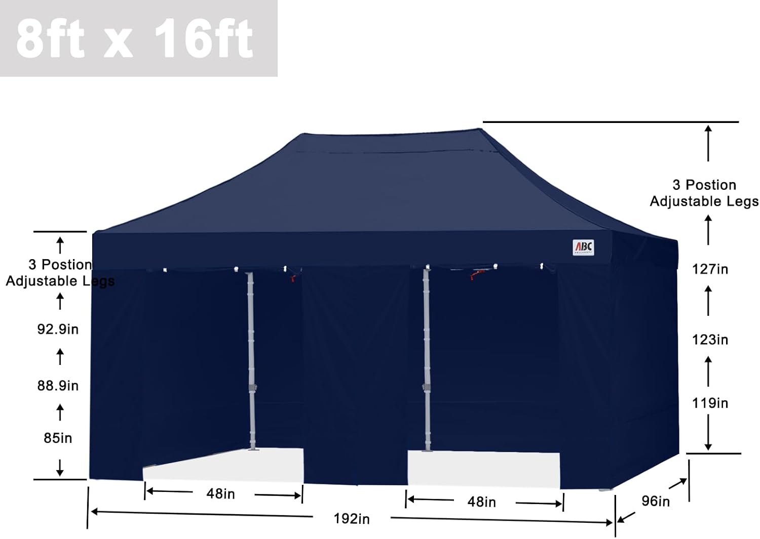 S1 Nova Base® - Lite Pop Up Canopy Tent with Sidewalls 8x8/8x12/8x16