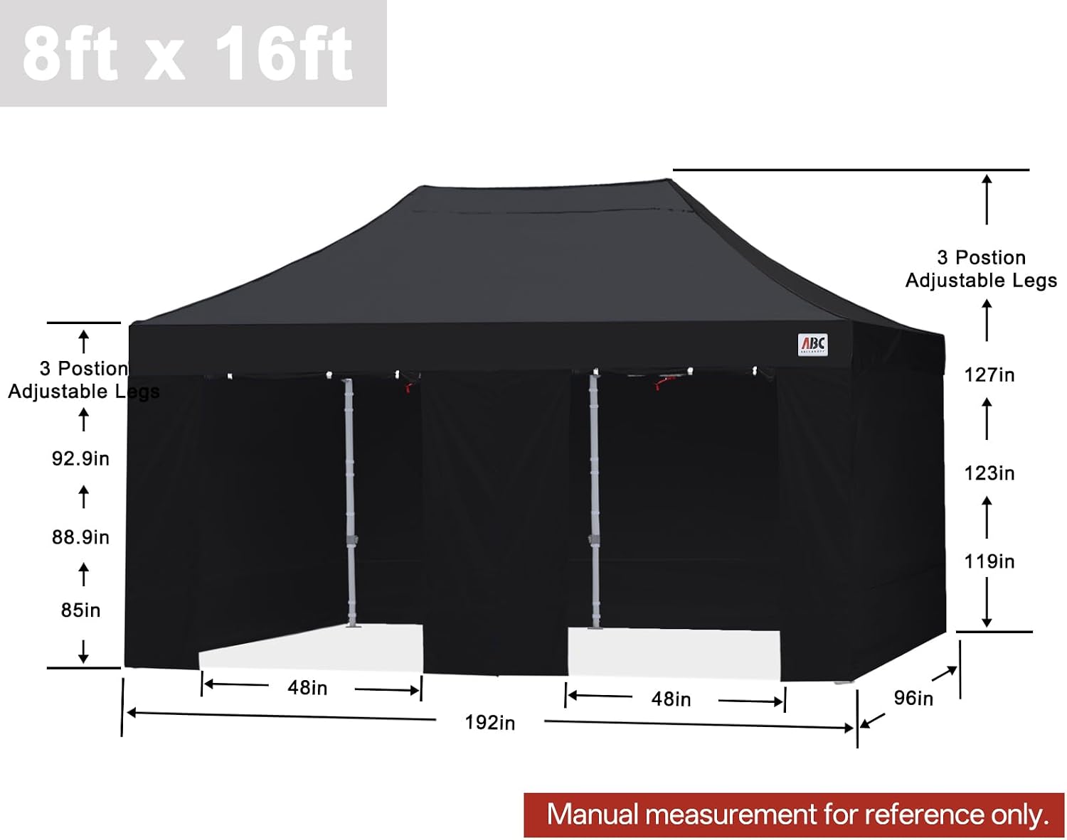S1 Nova Base® - Lite Pop Up Canopy Tent with Sidewalls 8x8/8x12/8x16