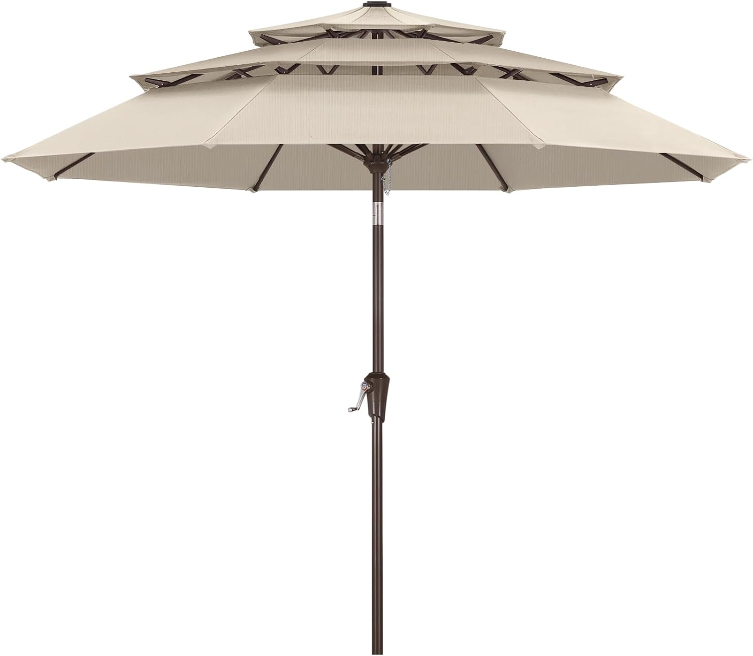 ABCCANOPY 9FT 3 Tiers Patio Umbrella 8 Ribs OLEFIN 5-Year No Fading