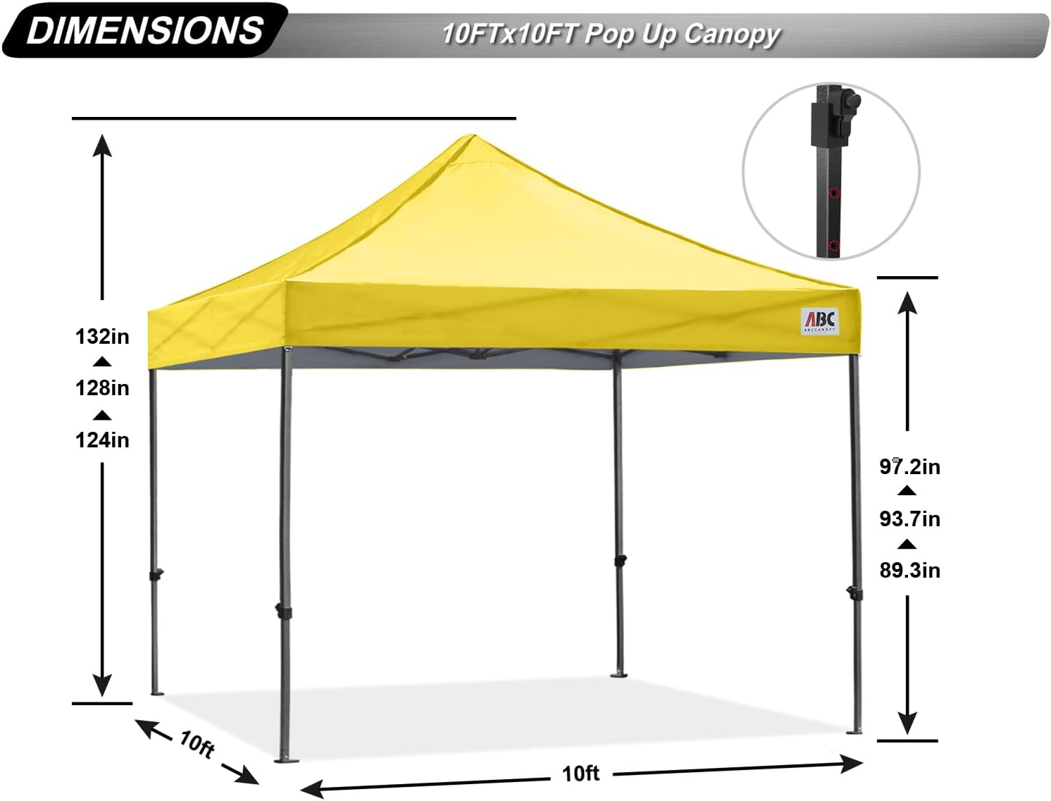 ABCCANOPY S1 Nova Base® - Lite Commercial Pop Up Canopy Tent 10x10/10x15/10x20