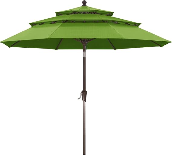 lime green outdoor patio umbrella Leigh Country TX 94132 9' Solar Powered LED The energy efficient solar powered LED lights continue to provide a smooth light at night AreShark 10 FT Outdoor Patio
