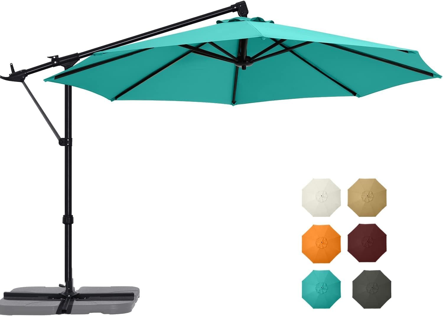 giantex 10 hanging umbrella patio sun shade offset ABCCANOPY Cantilever Patio Umbrellas 10FT Turquoise