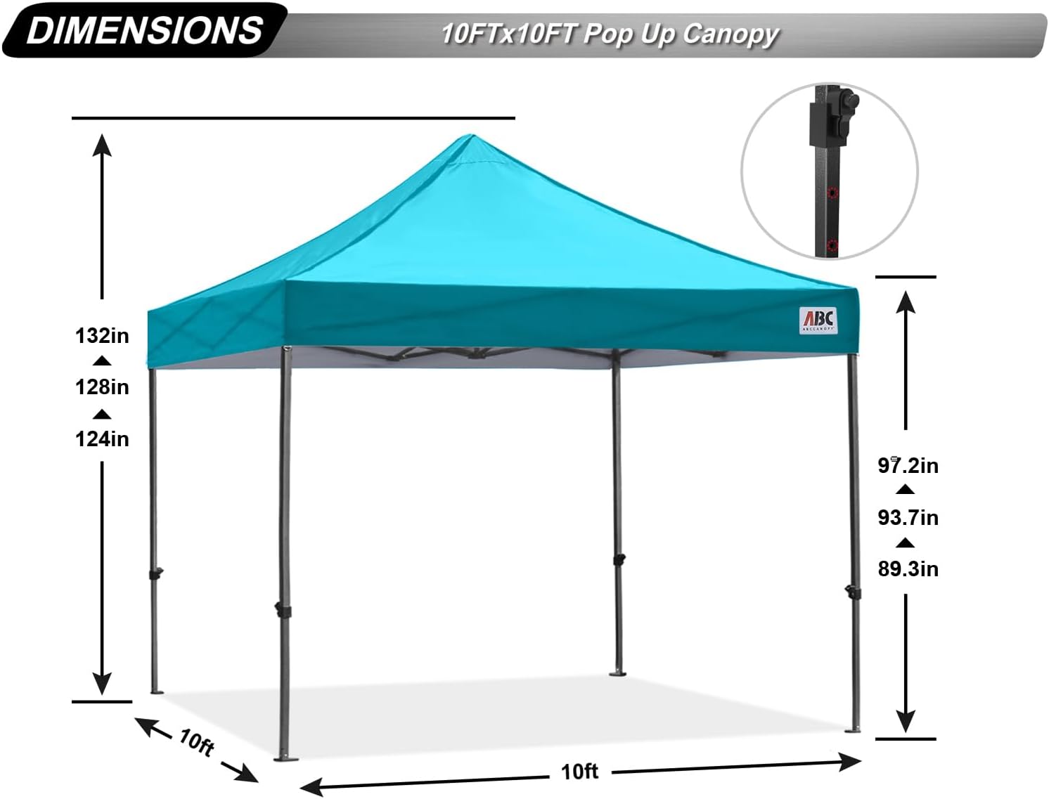 ABCCANOPY S1 Nova Base® - Lite Commercial Pop Up Canopy Tent 10x10/10x15/10x20