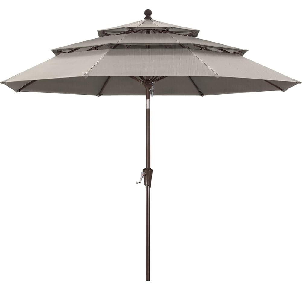ABCCANOPY 9FT 3 Tiers Patio Umbrella 8 Ribs OLEFIN 5-Year No Fading