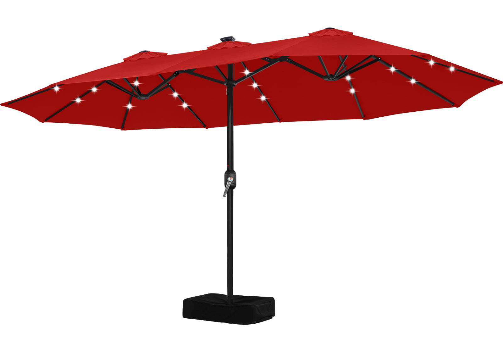 ABCCANOPY 15FT Double Sided Pool Umbrella with Base, Outdoor Porch Umbrella for Poolside, Lawn, Backyard (Green)