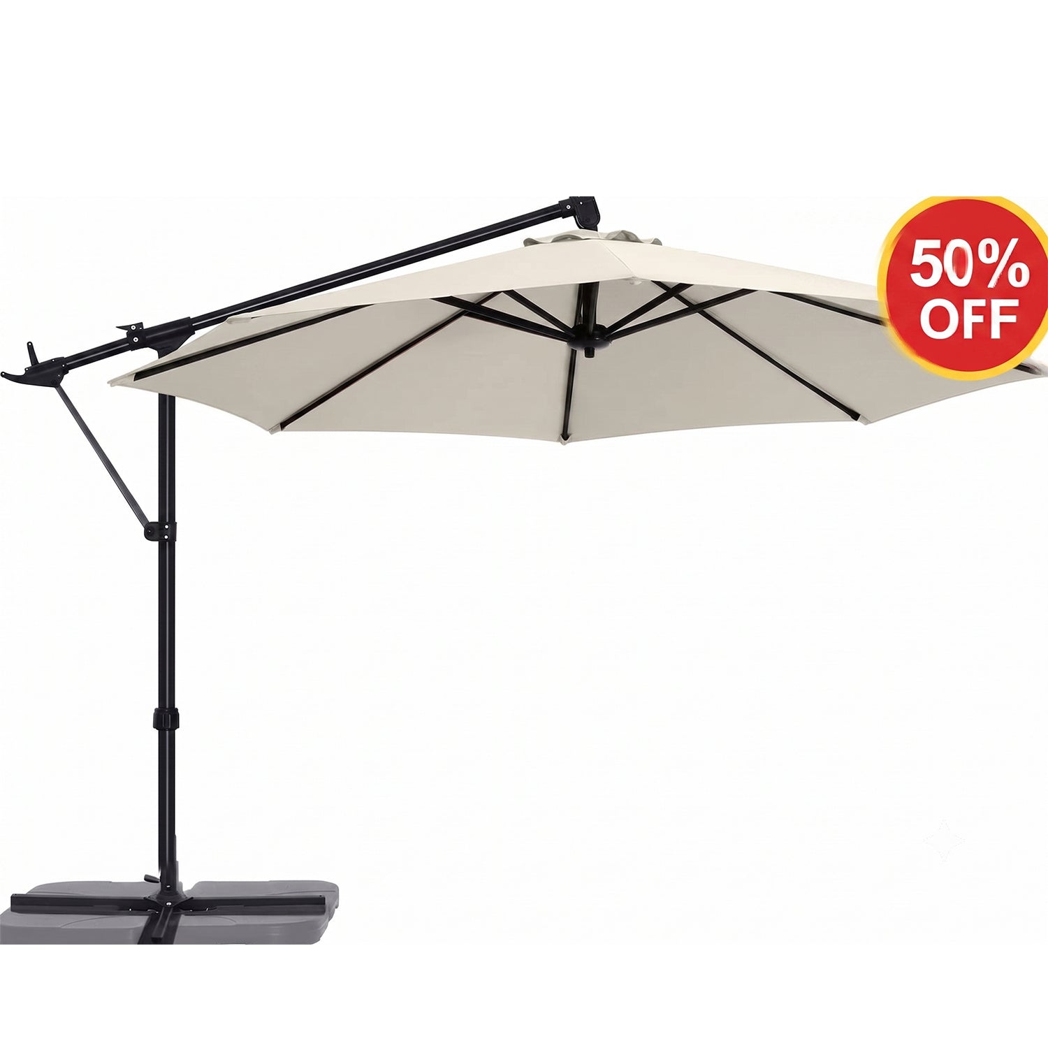 ABCCANOPY Premium Cantilever Patio Umbrellas 10FT (Light Beige)