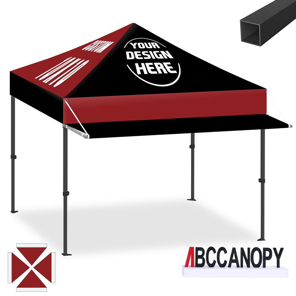 ABCCANOPY 10x10 Custom Pop Up Canopy Tent with Awning & Sidewalls (S1 Nova Base™-Lite)