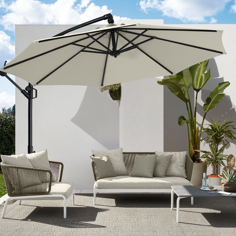 ABCCANOPY Market Hanging 9/10FT Patio Outdoor Umbrellas with Crank & Cross Base ABCCANOPY Market Hanging 9/10FT Patio Outdoor Umbrellas with Crank & Cross Base