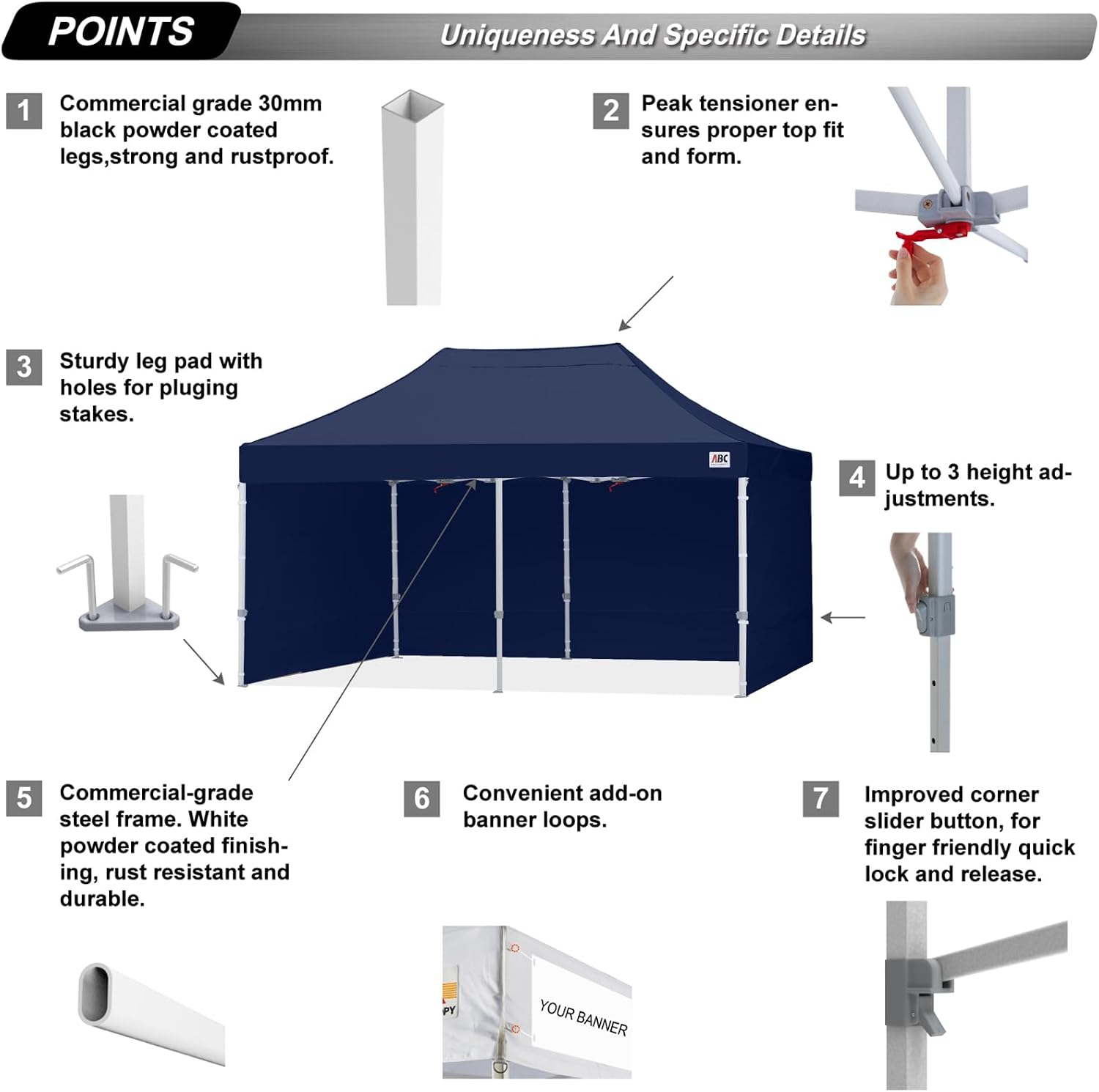 S1 Nova Base® - Lite Pop Up Canopy Tent with Sidewalls 8x8/8x12/8x16