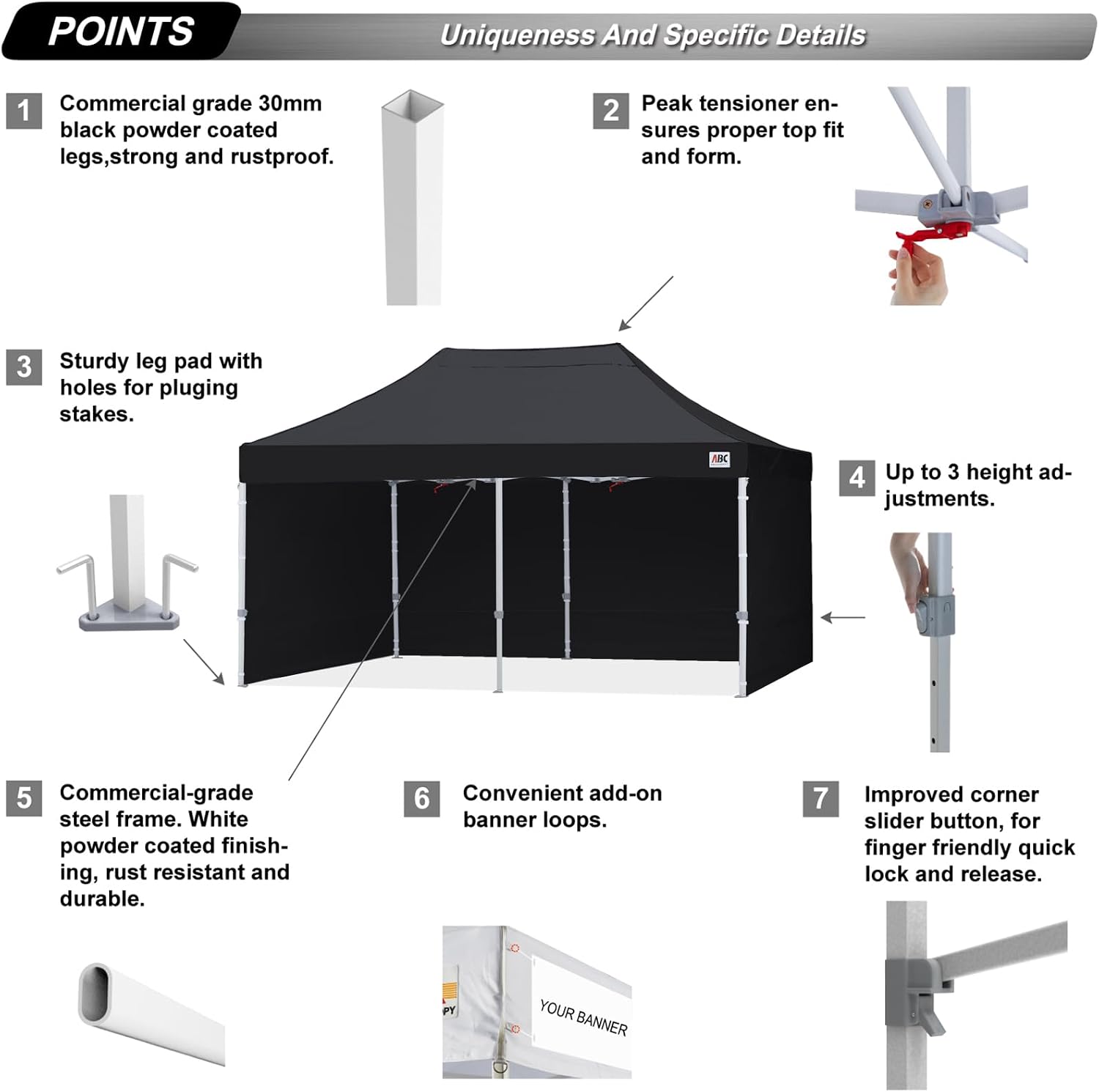 S1 Nova Base® - Lite Pop Up Canopy Tent with Sidewalls 8x8/8x12/8x16
