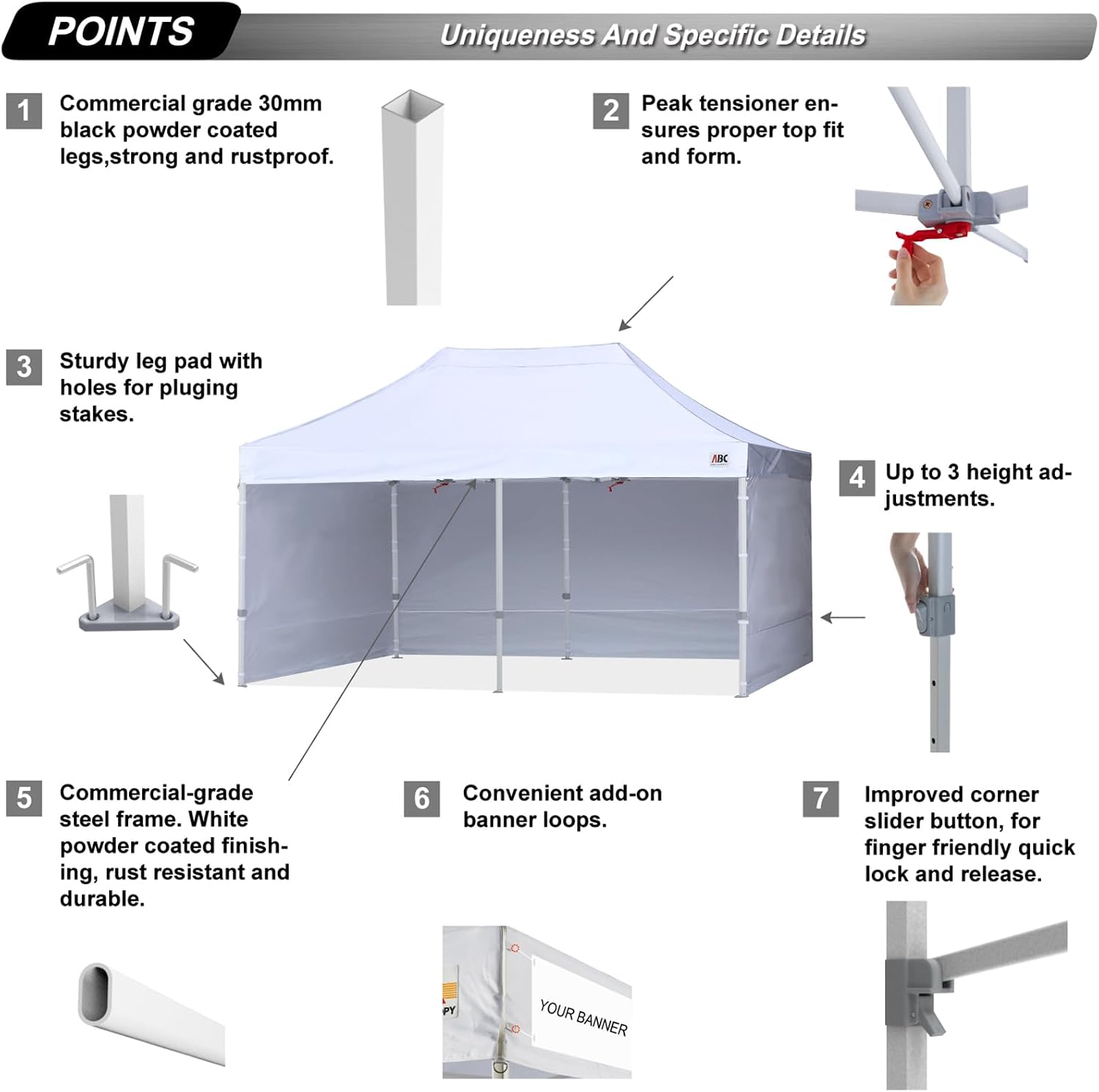 S1 Nova Base® - Lite Pop Up Canopy Tent with Sidewalls 8x8/8x12/8x16