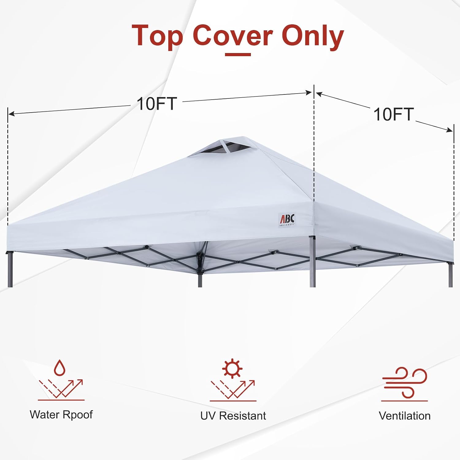 ABCCANOPY 10x10 Replacement Canopy Top Cover with Air Vent