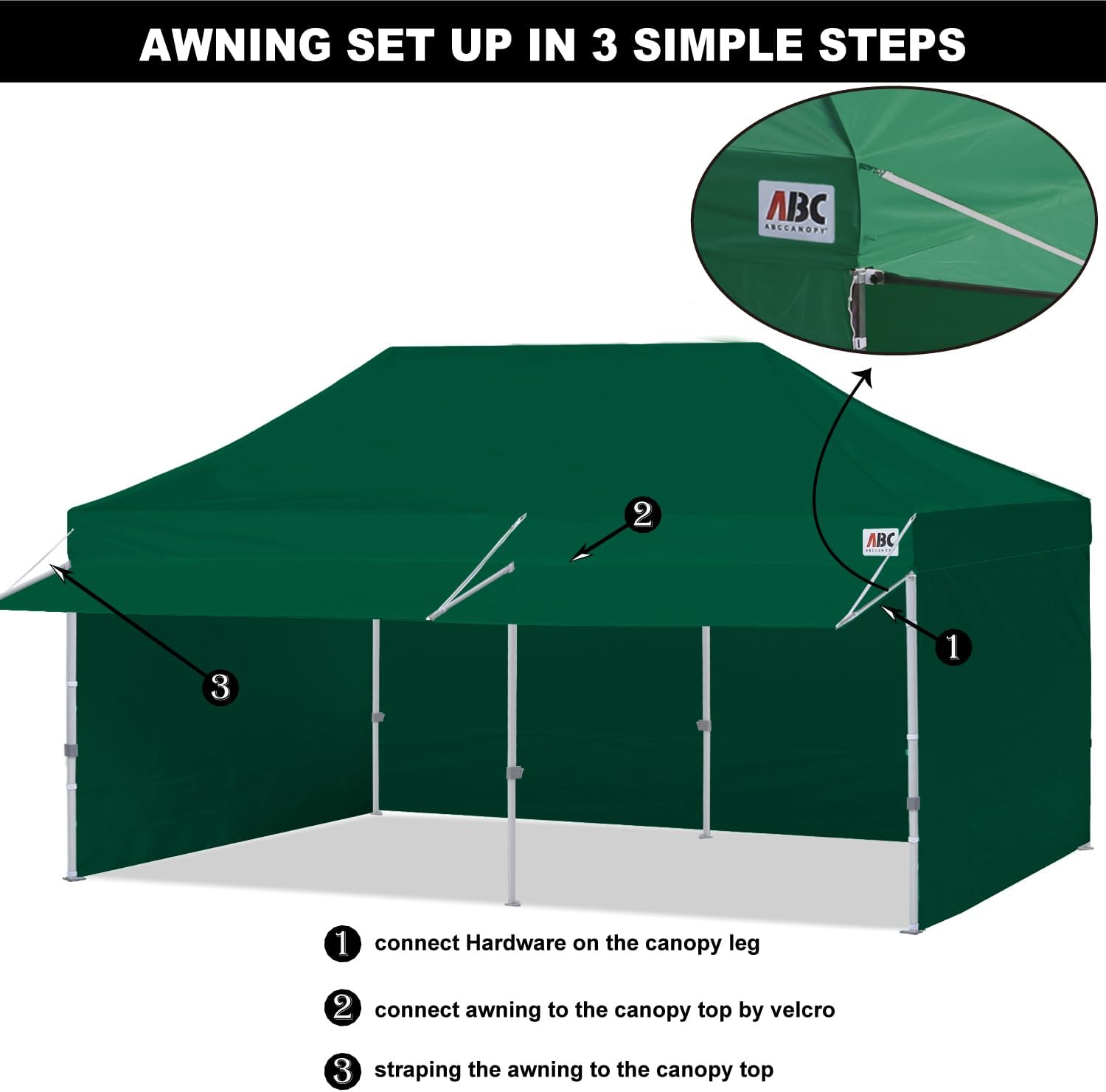 ABCCANOPY S1 Nova Base® - Lite Commercial Pop Up Canopy Tent with Awning 10x10/10x20